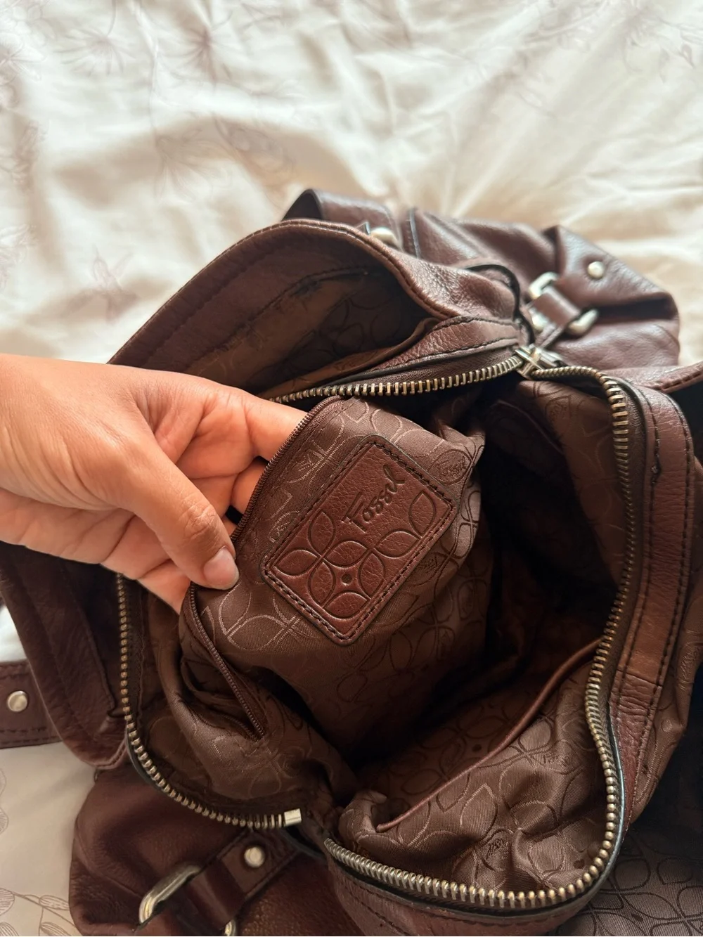 Fossil | Vintage Leather Maddox Satchel Hobo Buckle Handbag